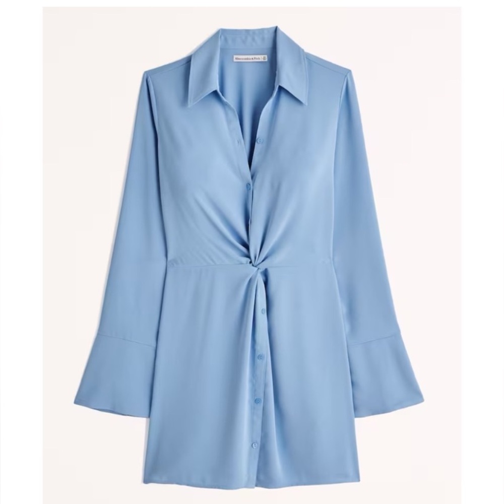 Abercrombie Long Sleeve Twist Front Shirt Dress